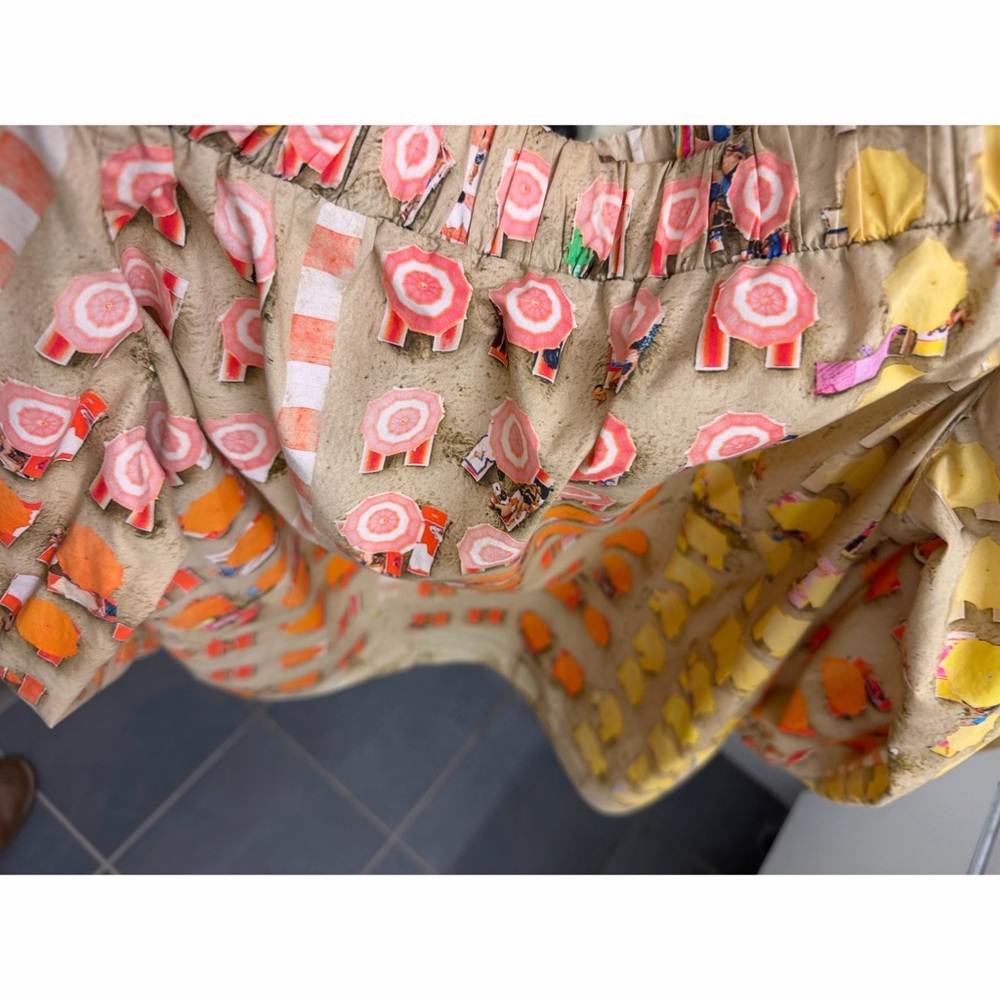 Akris Punto Riviera Umbrella Beach Print Top Off the Shoulder Parasol Sand 8 - Picture 9 of 13
